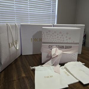3 Christian Dior Boxes and 5 Dior Dustbags